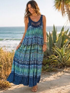 chinese dress ladies Czech linen maxi dress main image 0